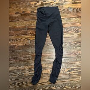 FABLETICS Black Leggings with Gathered bottom Design